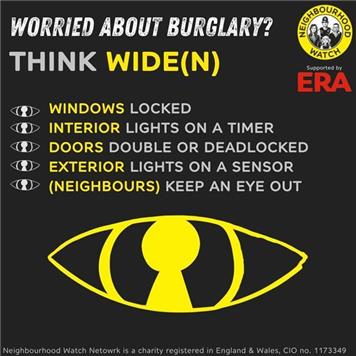  - Think WIDEN to prevent burglary