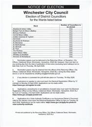 Notice of Election - Winchester City Council
